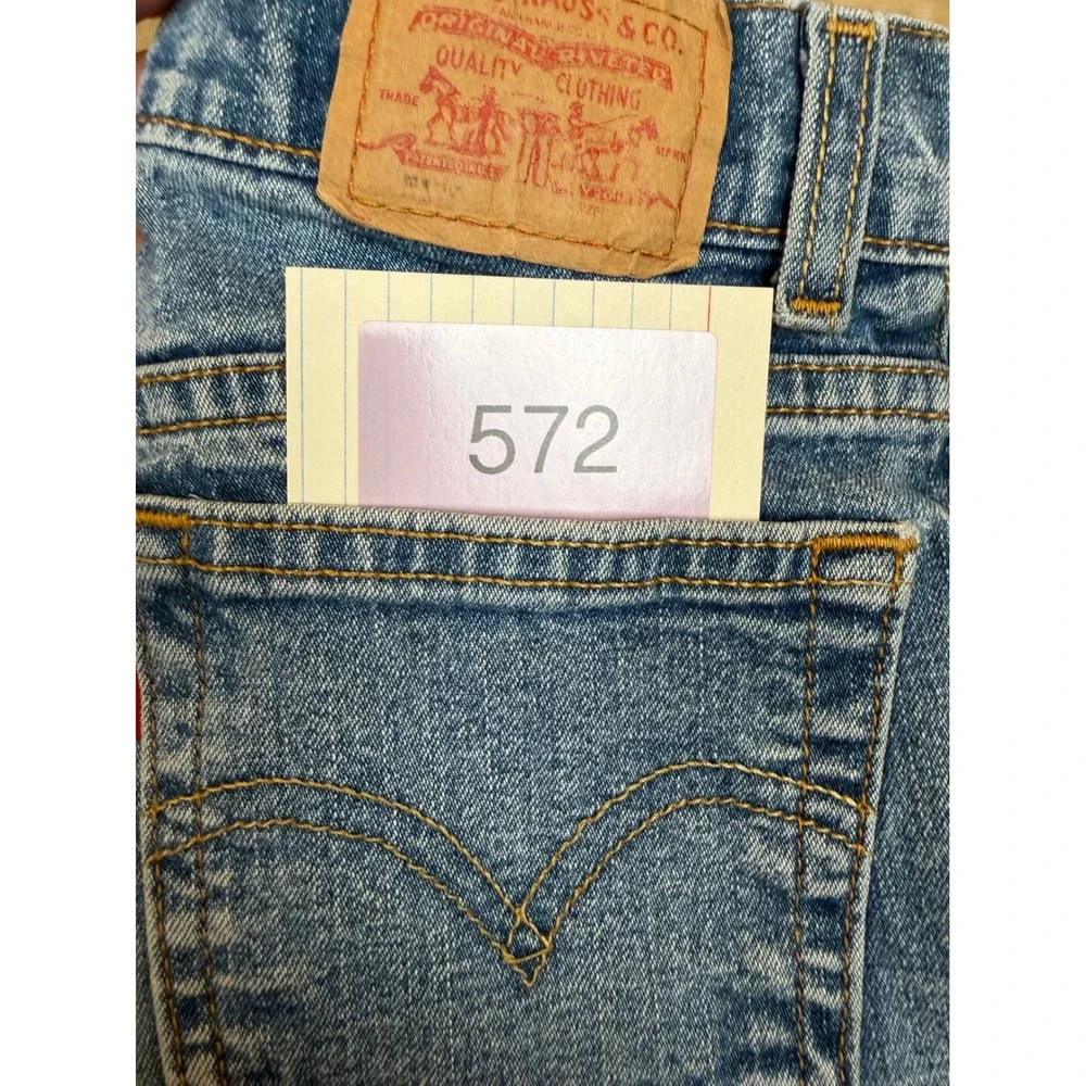 Levis 517 Kids Flare Slim Jeans Light Wash Blue Size 14 Stretch Denim 517-0217